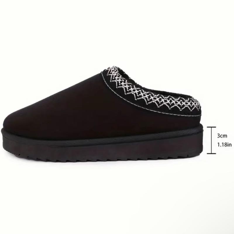 Autumn Winter Warm Suede Braided Outdoor W Slippers Fashion Genuine Leather Fluffy Fur Lining Shoes for Autumn Winter Flat Sole and Platform Sole 2 Styles Optional Women's Autumn Winter Warm Suede Braided Outdoor Slippers with Fluffy Fur Lining - Girl gif 5