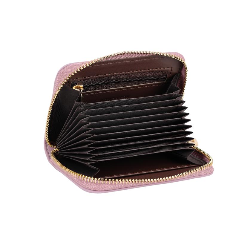 LONG&SONSmall Zip Around Wallet Multi-Slot, Women's RIFD Blocking Small Compact Bifold Leather Pocket Wallet Mini Zipper Purse Card Holder for Women 3