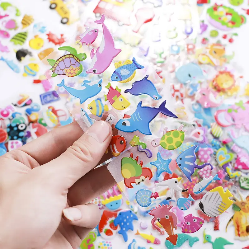 Meafeng 3D Stickers for Kids Toddlers Vivid Puffy Kids Stickers 24 Different Sheets Over 550, Coloured 3D Stickers for Boys Girls Teachers as Reward, Gift, Craft Scrapbooking 2