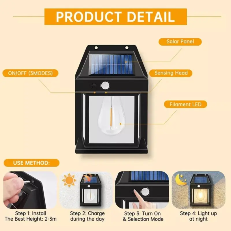 Solar Power PIR Motion Sensor Wall Lights 100LED Outdoor Garden Security Lamp UK 5