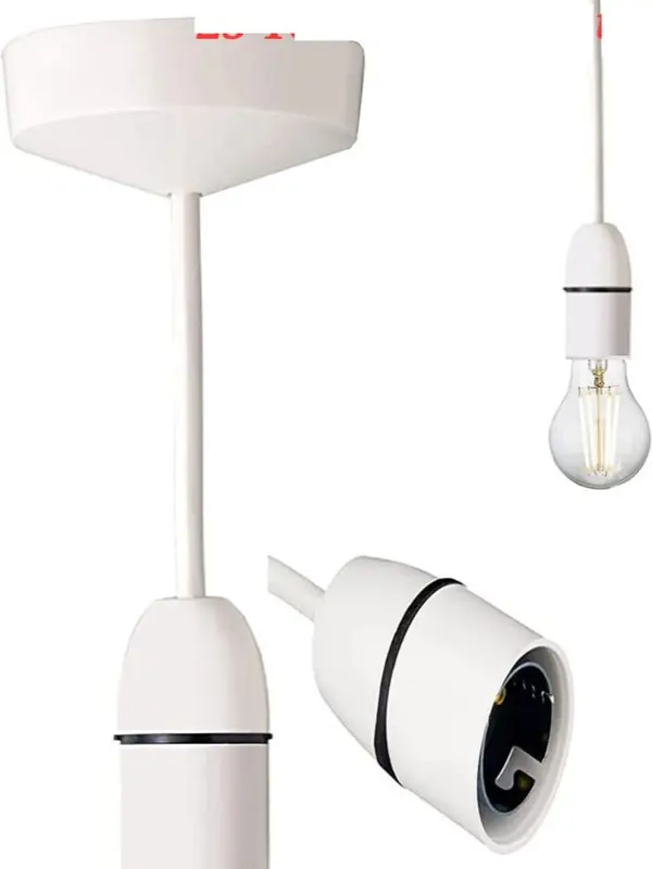 Ceiling Rose Light And Pendant Lamp Holder 6 INCH Drop Fitting B22 Bayonet - Suitable For Home, Office, And More! 2