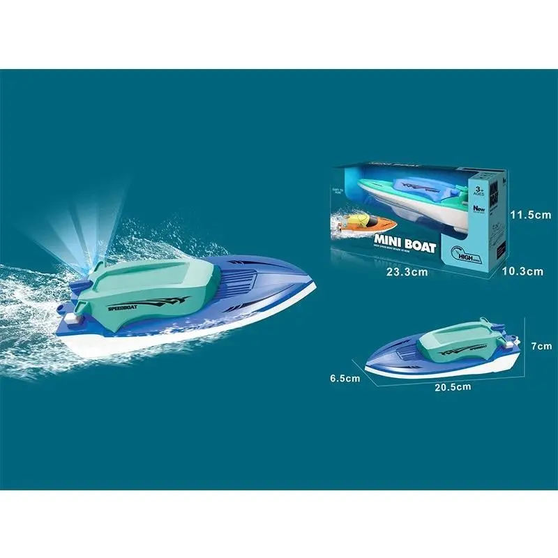 Kids Mini RC Boat 2.4G Wireless Remote Control Speedboat Toys for Kids Light Ship Electric Yacht Model Children Toy 2