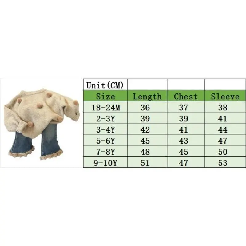 - Baby Clothes Girls Sweater Spring and Autumn new style children's long-sleeved wool top +Jeans Pants 8