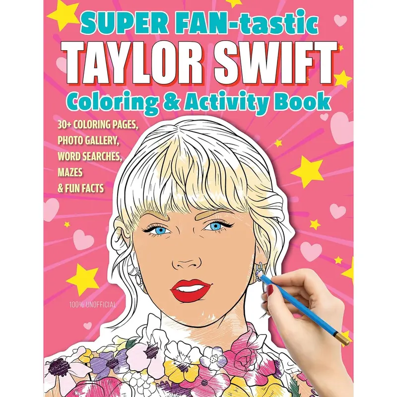SUPER FAN-tastic Taylor Swift Coloring & Activity Book: 30+ Coloring Pages, Photo Gallery, Word Searches, Mazes, & Fun Facts (Design Originals) For Swifties of All Ages - Perforated Pages 0