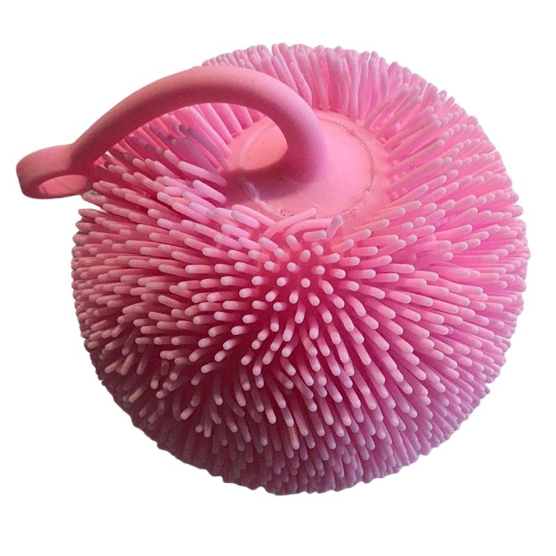 Flashing jiggly 8cm fidget sensory hairy ball stress relief toy 1