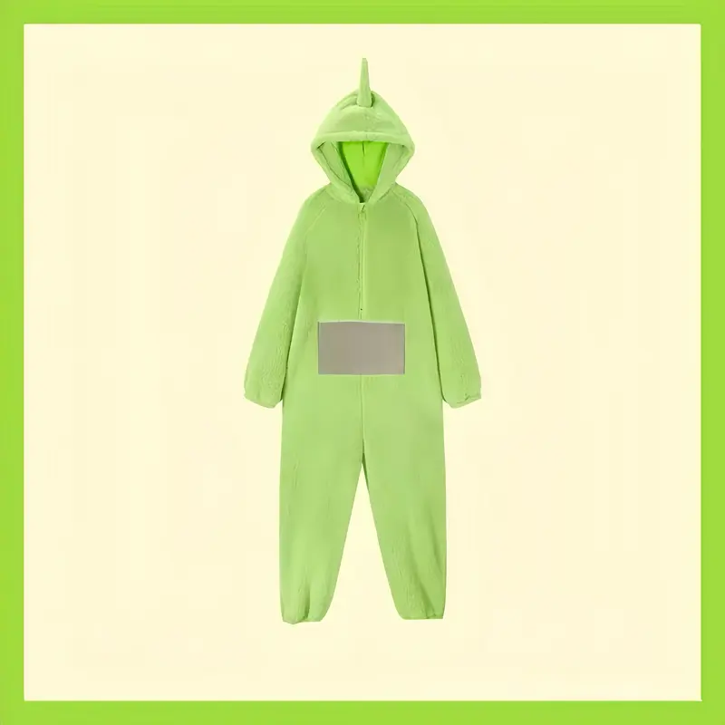 Teletubbies Onesies, Halloween Cartoon Cosplay Hooded Onesies, Super Soft Flannel Adult Pajamas, Cute Cartoon Teletubbies Onesies, Adult Pajamas, Nightgown, Pajamas Loungewear Menswear Nightwear Homewear Pjs Long Sleeve 8