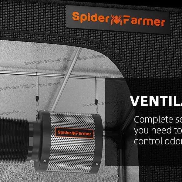 Spider Farmer 4Inch/6Inch Inline Fan Air Ducting Fan Ventilation Carbon Filter Setup for Indoor Grow Tent Kits 8