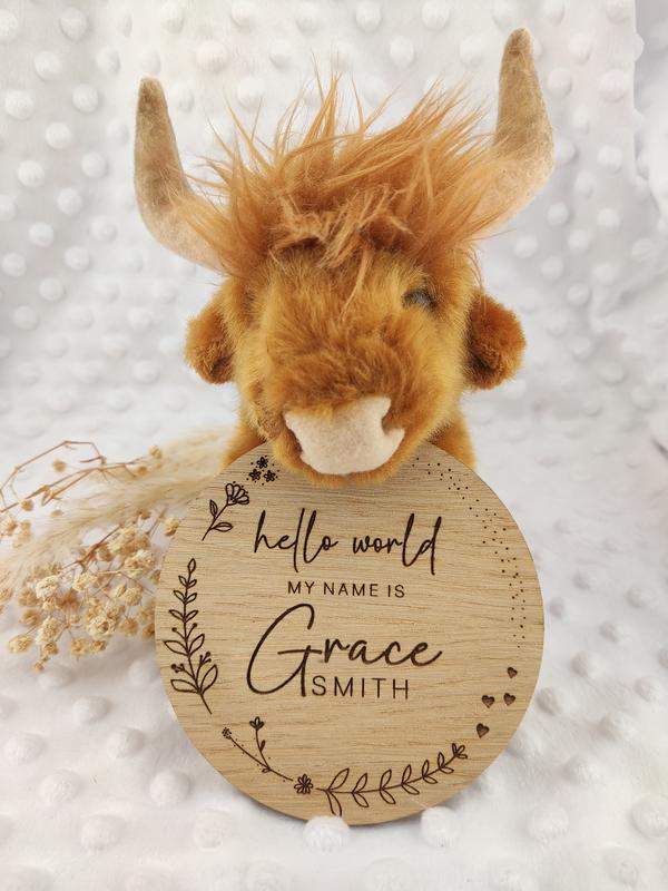 Personalised Wooden Name Plaque Baby Announcement Sign Children's Bedroom Decor 3