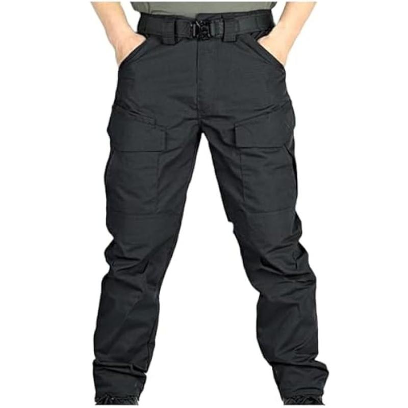 Men's Black Combat Cargo Trouser Pants Multi Pockets Heavy Duty Work Safety Bottoms 1