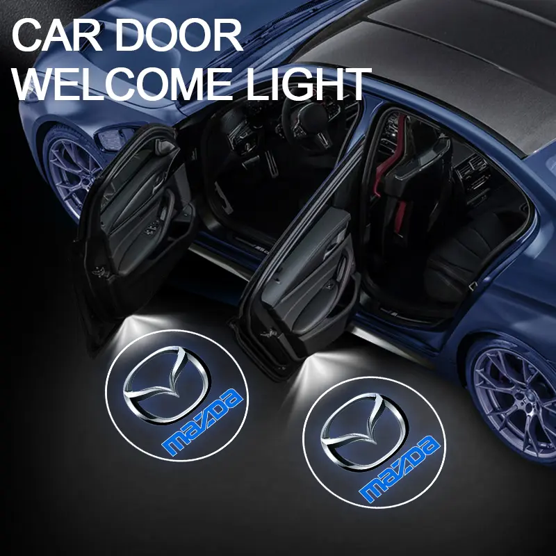 2/4Pcs Car HD Projector Lamp Car Door Wireless Welcome Light LED Decoration For Mazda 3 6 Atenza Axela Demio CX3 CX5 MP MS RX8