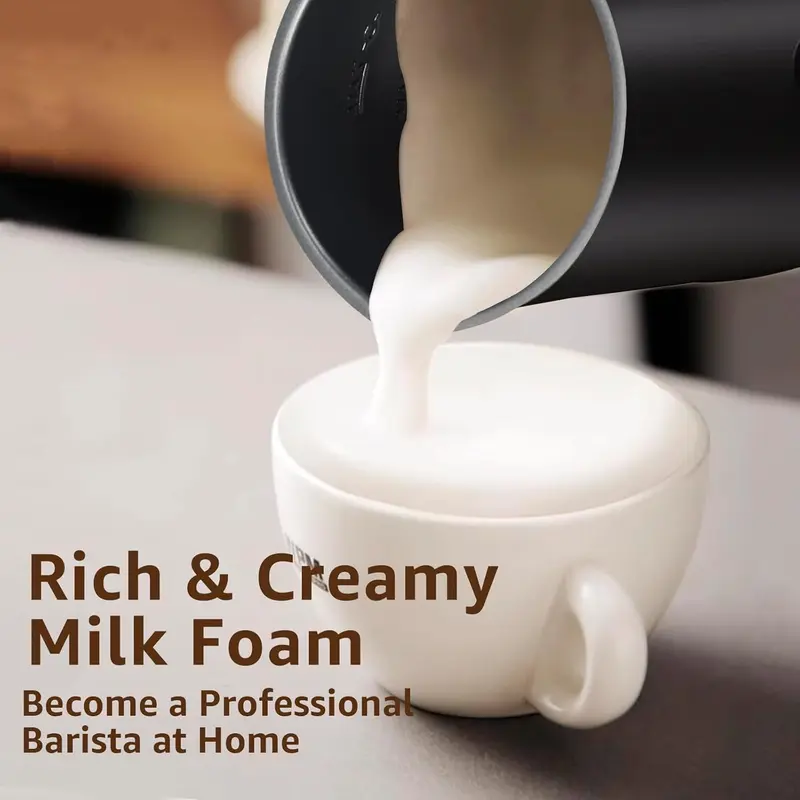 Milk Frother, 4 in 1 Electric Milk Steamer,11.8oz/350ml Automatic Warm and Cold Foam frother for Coffee, Latte, Macchiato, Cappuccino, Hot Chocolate 3