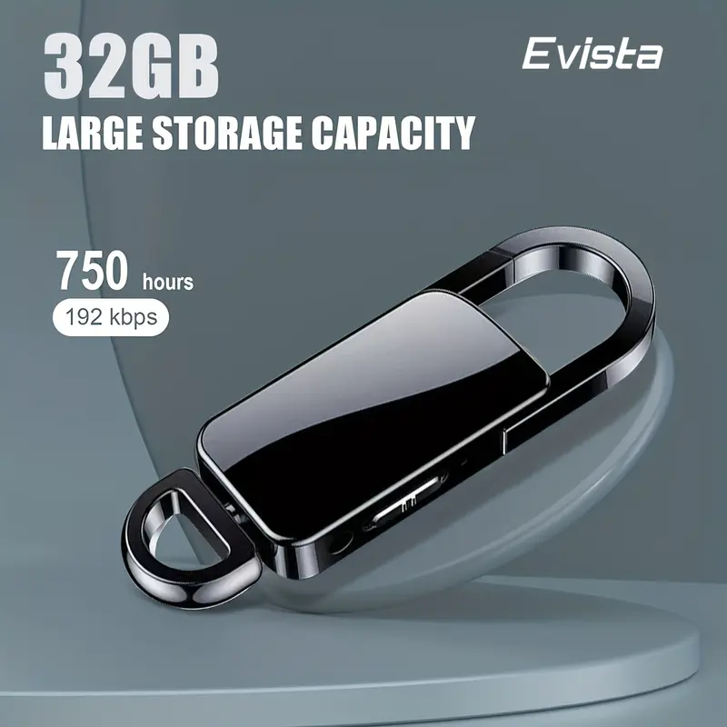 32GB Keychain Professional Recorder for Lectures, Classes, Meetings & Interviews - Perfect Gift Audio 0