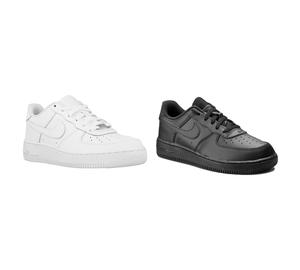 Vivi Sports Nike Air Force 1 '06 GS Trainers for Juniors – White & Black Basketball Shoes for Kids – Classic Low-Top Nike Sneakers with Air Cushioning – Comfortable, Durable, and Stylish Footwear – UK Youth Sizes 3Y to 6Y – Perfect for Daily Wear & Play