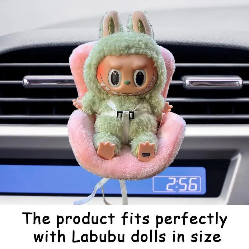 Car Doll Safety Seat for OB11 Labubu, Cartoon Chair Model for Labubu, Car Seat Outlet Decor for Labubu Doll, Car Interior Styling 2