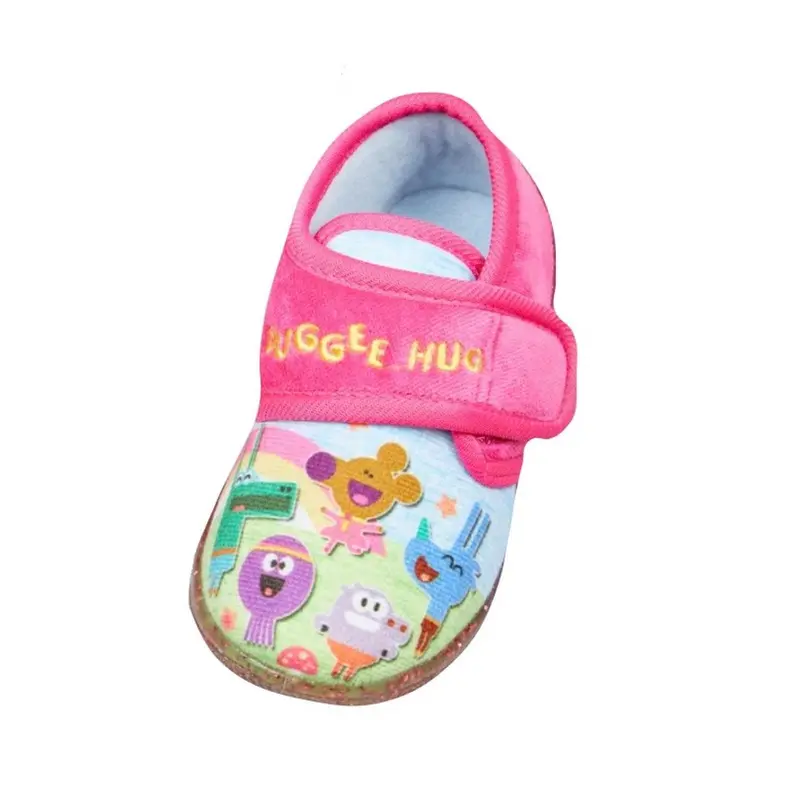 Hey Duggee Girls Pink Easy Close Glitter Sole Slippers 6