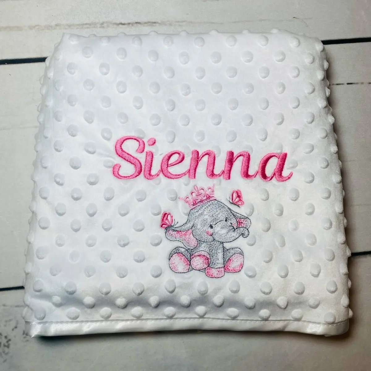 Crown Elephant Baby Bubble Blanket - Soft and Cosy
