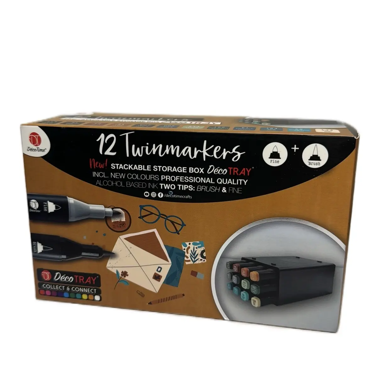 Pack of 12 Twin Markers In Deco Tray by DecoTime