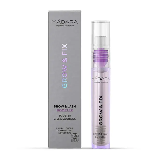 MÁDARA Organic Skincare | GROW & FIX Brow & Lash Growth Booster Serum, 4.25ml – Promotes brow and lash growth, shapes brows and provides flexible hold, with growth-promoting chanterelles