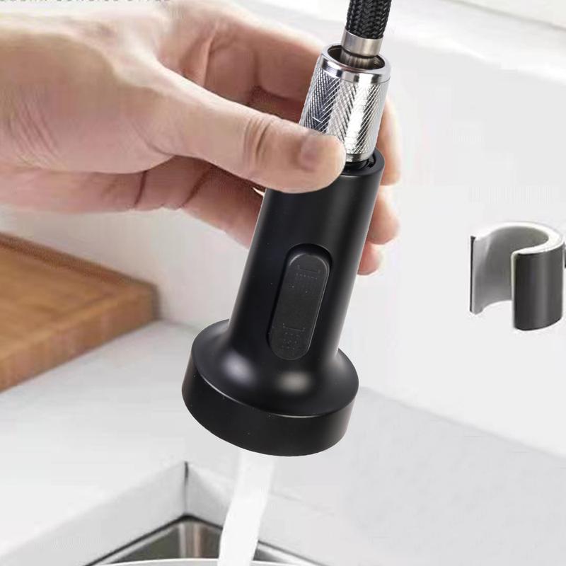 Monobloc Kitchen Sink Mixer Tap with Pull Out Hose Sprayer Single Lever - Black, for Home Improvement 7