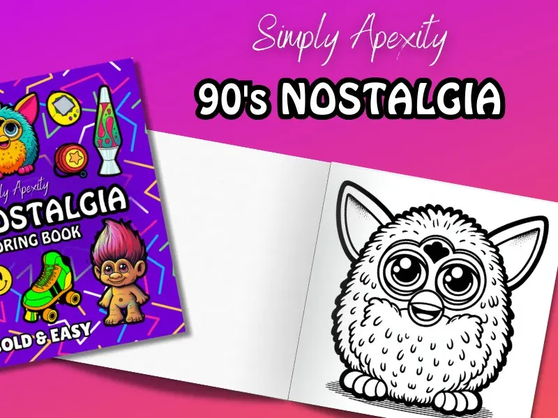 90's Nostalgia Coloring Book: Bold, Easy, Simple & Big Designs For Adults & Kids To De-stress and Unwind.Paperback – Aug. 2024 4