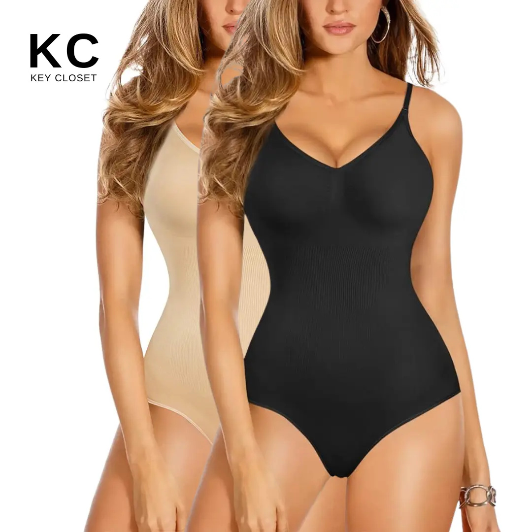Pack of 2 Sculpting Bodysuit with Adjustable Bra Sleeveless Womenswear Tops Underwear Lady Comfort Basic