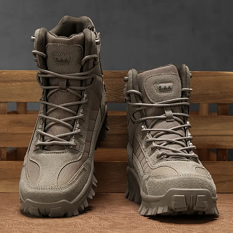 Autumn and winter new men's boots outdoor lace-up hiking shoes anti-slip wear large size boots trend fashion ankle boots 2