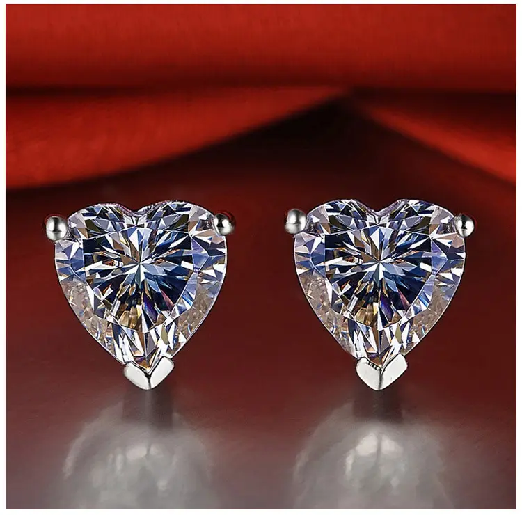 Silver Tone Heart Crystal Bangle and Earrings Set - UK SELLER 1