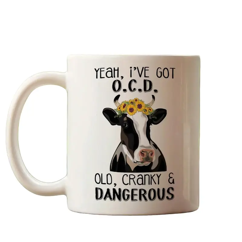 Humour Mug Yeah I've Hot OCD Old Cranky Funny Mug Funny Gift Ceramic Drinkware 0