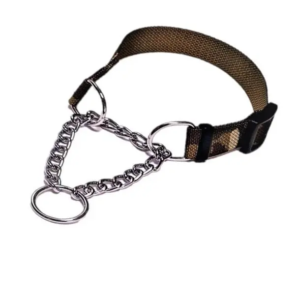 L&J Pets UK - Martingale Dog Collar | Half Check/Choke | Lead Set | Fully Adjustable Straps | Strong Nylon, Metal Chain