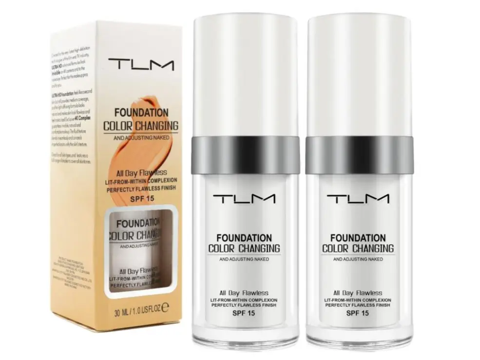 2 Pack TLM Color Changing Magic Foundation For Aging Skin,Liquid Makeup Base Nude Face Cover Concealer Cream, Warm Skin Tone Moisturizing Cover, 30 mL Flawless Lightweight Spf Moisturize Daily Moisture Cosmetic Hydrating Hydrate Moisturizer Silky White