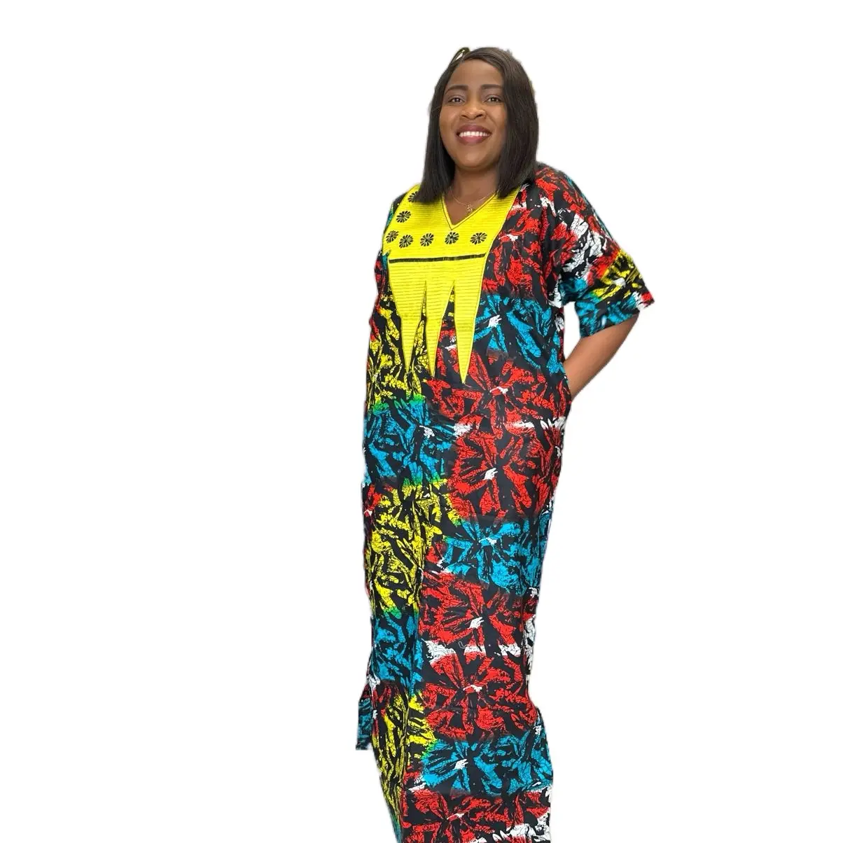 Multicolor African print boubou for women with class  Womenswear Formal Comfortable Elegance