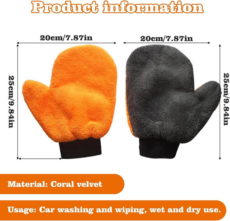 2 Pack Microfibre Car Wash Mitt Glove, Wash Mitt for Car Washing, Car Cleaning Mitt, For Car Maintenance Window Cleaner Exterior and Interior, Care Washing... 4