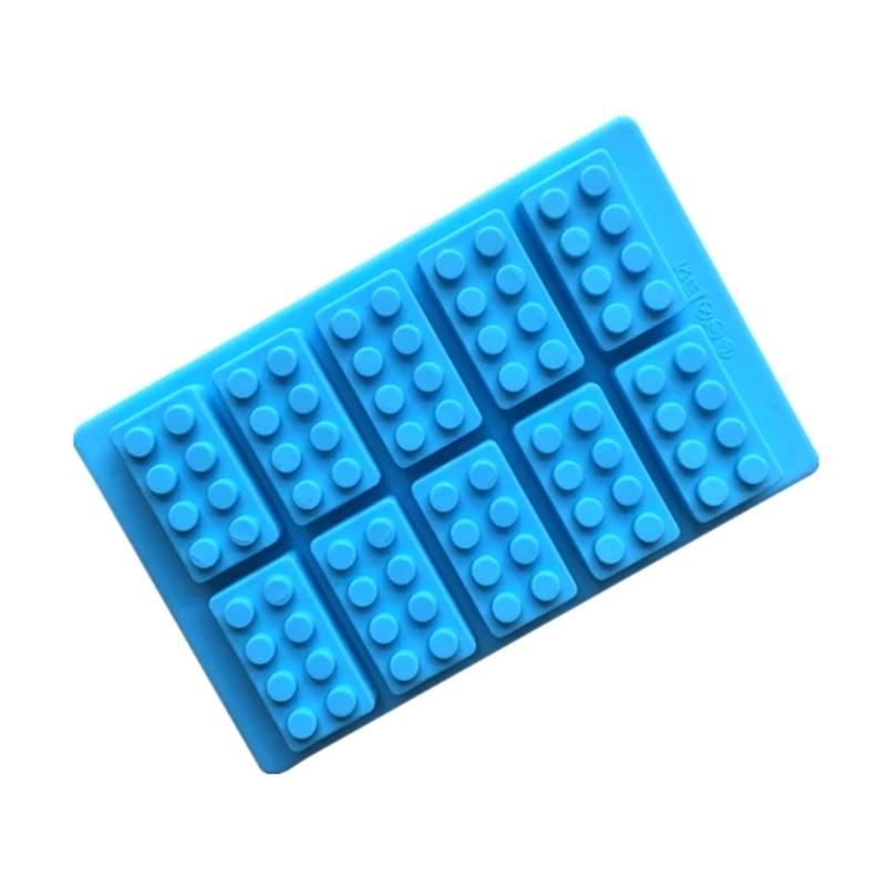 Building Block Bricks Silicone Mould Chocolate Wax Melts Soap Jelly Ice Cubes  Flexible Kids Oven tin tray 1