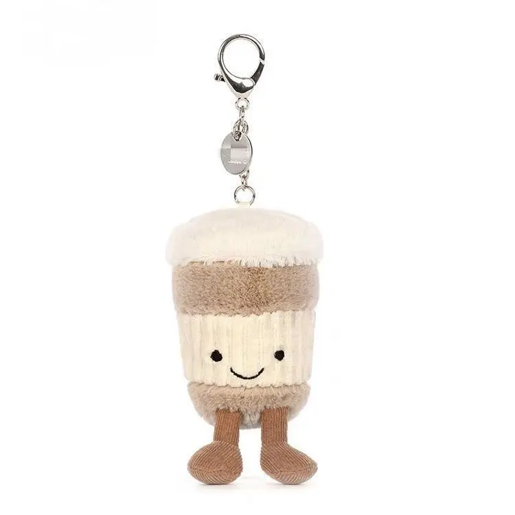 Hot Jelly  Cat 15cm Fun Coffee Cup Super Cute Pendant Decoration Accompanying Cup Bag Hanging Decoration Keychain Cute Gift