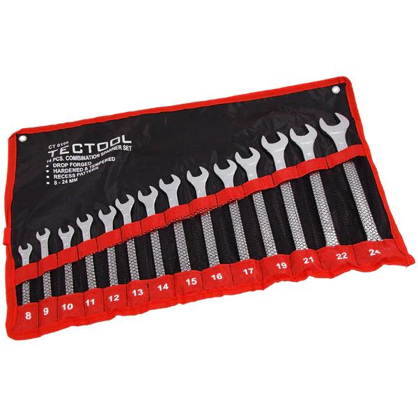 Tectool Combination Spanner Wrench Set 14 Pcs Metric 8mm-24mm - CT0198 3