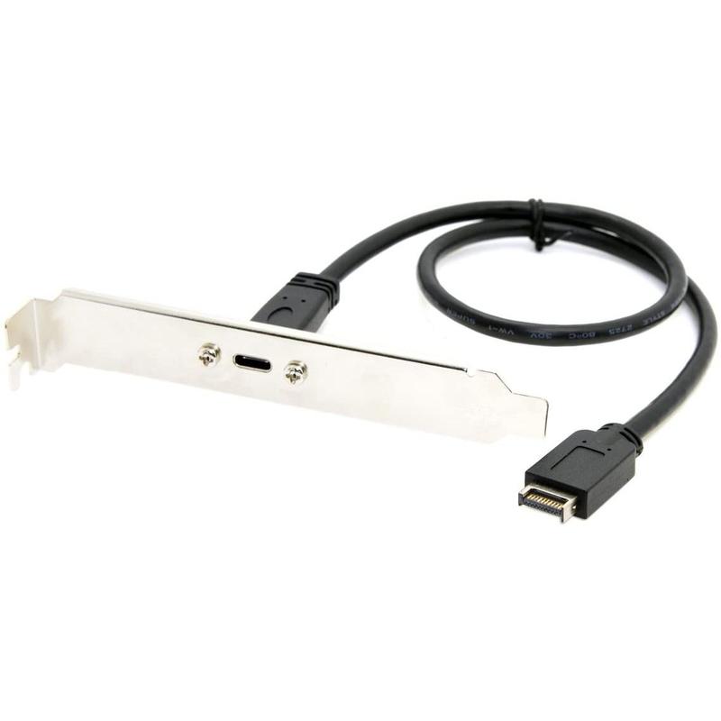 USB 3.1 Type-C Female Panel Mount to USB Type E 20 Pin 10Gbps 0.5m 3