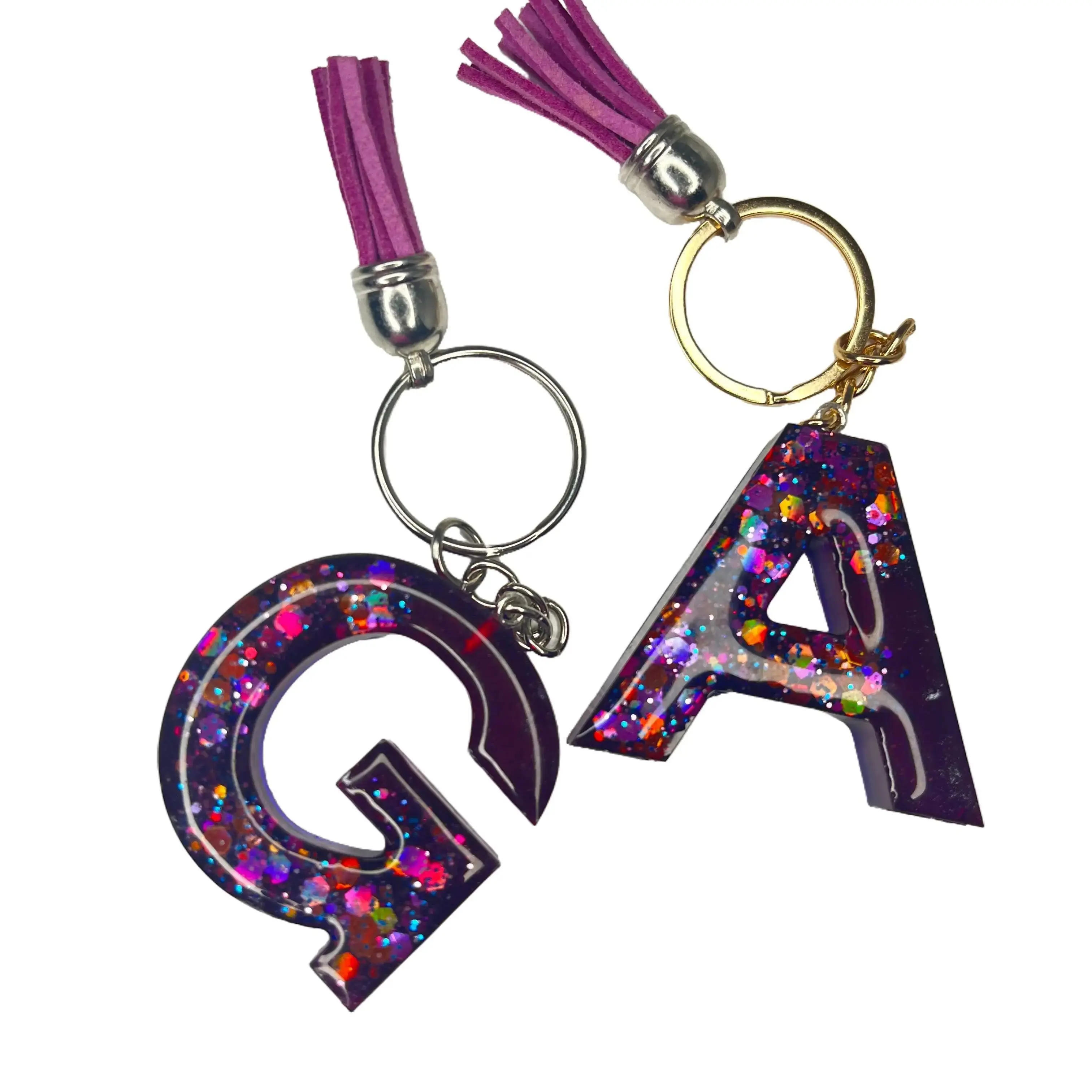 Personalised Initial Resin Keychain - Customizable