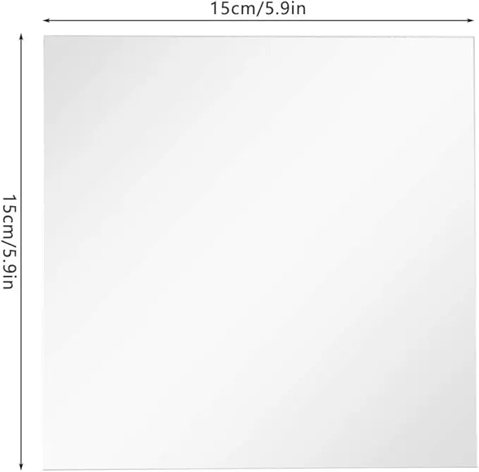 9 Pcs Mirror Sheets Self Adhesive Non Glass Mirror Tiles Wall Sticky Mirror for Home Decoration 5.9x5.9x0.04inch 3