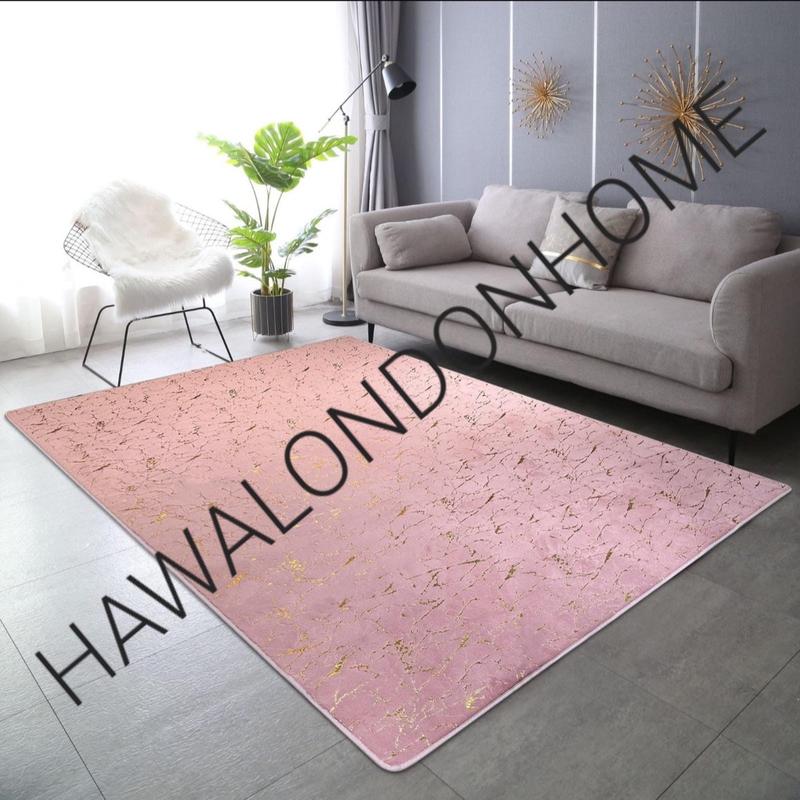 LUXURY NON SLIP MACHINE WASHABLE MARBLE EFFECT RUGS 90X190CM 160X230CM 190X270CM 6