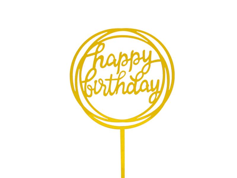 Birthday Cake Decorations, Multiple Circles Happy Birthday Letter Cake Topper 4