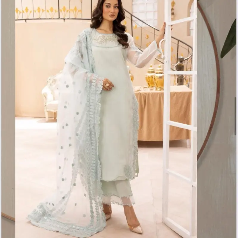 NAKHRA 6.0 mint Eid collection 2025 embroidery and stone work 1