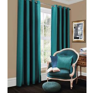 Blackout Curtains Pair Eyelet Ring Top Plain Ready Made Drapes with Tie Backs Solid Colors Bedroom Dinning Lounge