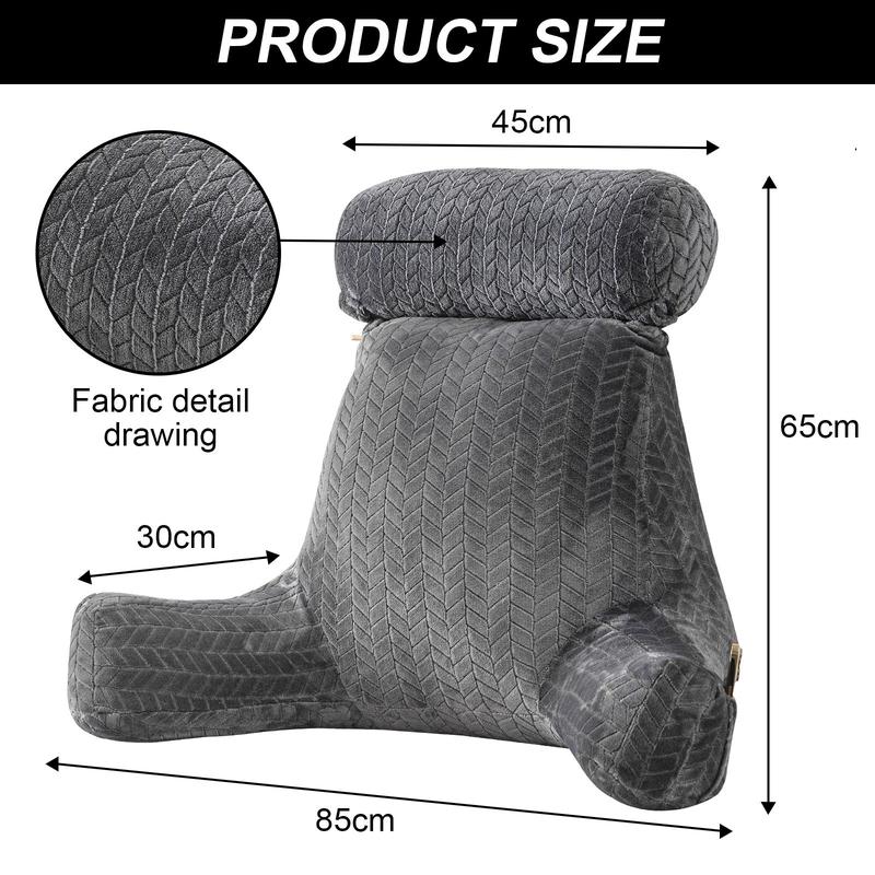 XXL Adult Reading Pillow Back XXL Adult Reading Pillow – Extra Large Back Pillow for Sitting in Bed, Backrest Lounge Cushion with Arms & Pockets, Ultimate Back Support Bed Rest Pillow for Comfort and Relaxationfor Sitting in Bed Backrest Lounge Cushion 3