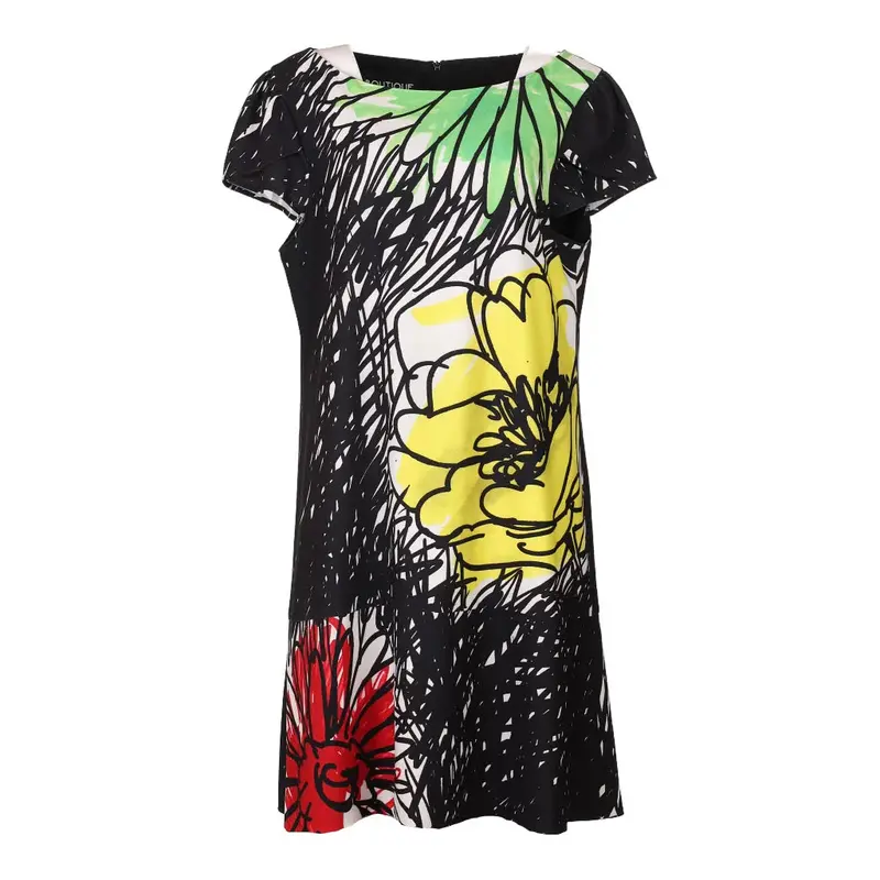 Boutique Moschino Floral Mini Dress - Medium Multicoloured Polyester Blend 0