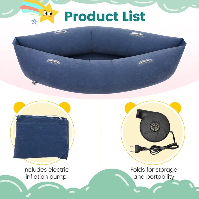 UK SELLER Sensory Chair Sofa for Kids, Inflatable Peapod Sensory Chair for Autistic Children, 60 Inch Sensory Pod as a Relaxing Haven for Children with Sensory Needs, Bottom Inflatable, with Electric Air Pump 5