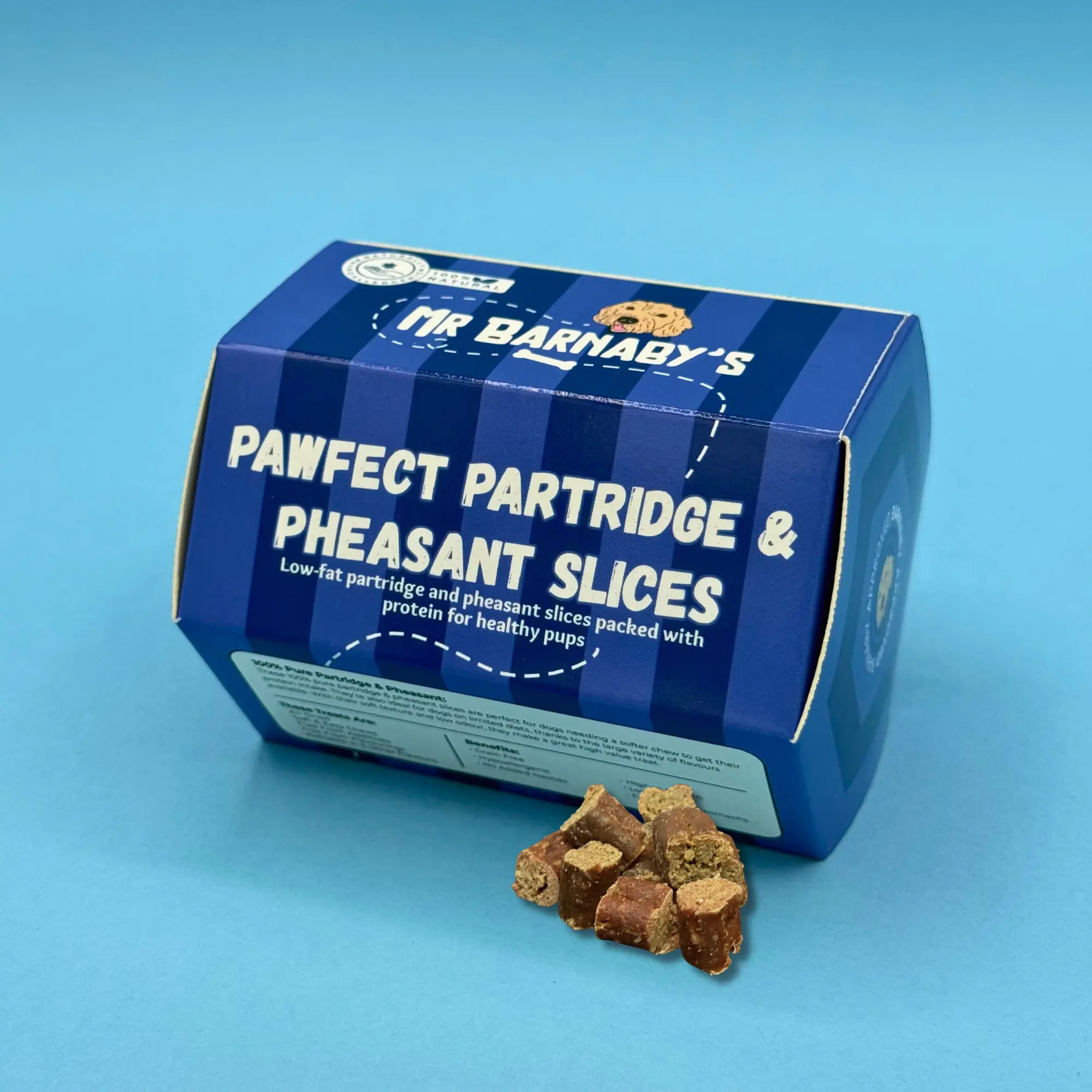 Mr Barnaby's 100% Partridge & Pheasant Slices Dog Treats (125g) - Hypoallergenic, Grain-Free, Gluten-Free - Premium High Value Rewards - Excellent For Training, Recall & More