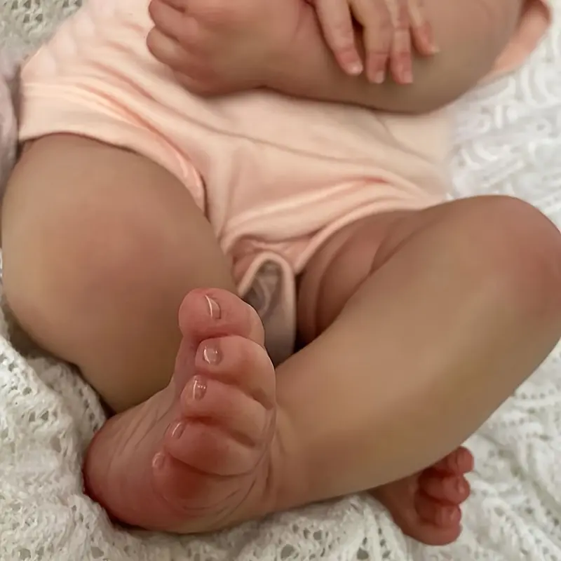 48cm Ultra-Realistic Reborn Doll - Soft Silicone Body, 3D-Painted Skin with Visible Veins, Lifelike Newborn Baby Toy for Kids - Perfect Birthday or Christmas Gift 4