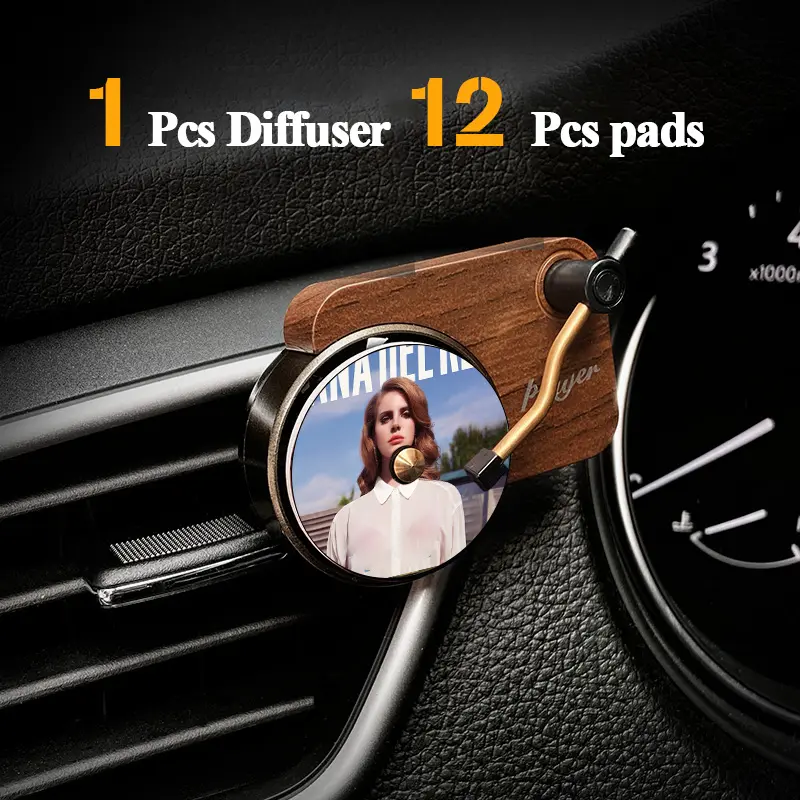 Lana Del Rey 12Pcs Vinyl Record Album Air Freshener Set Car Vent Clip Diffuser 12 Pack Retro Style Car Accessories with Unique Album Cover Designs and Premium Materials 1