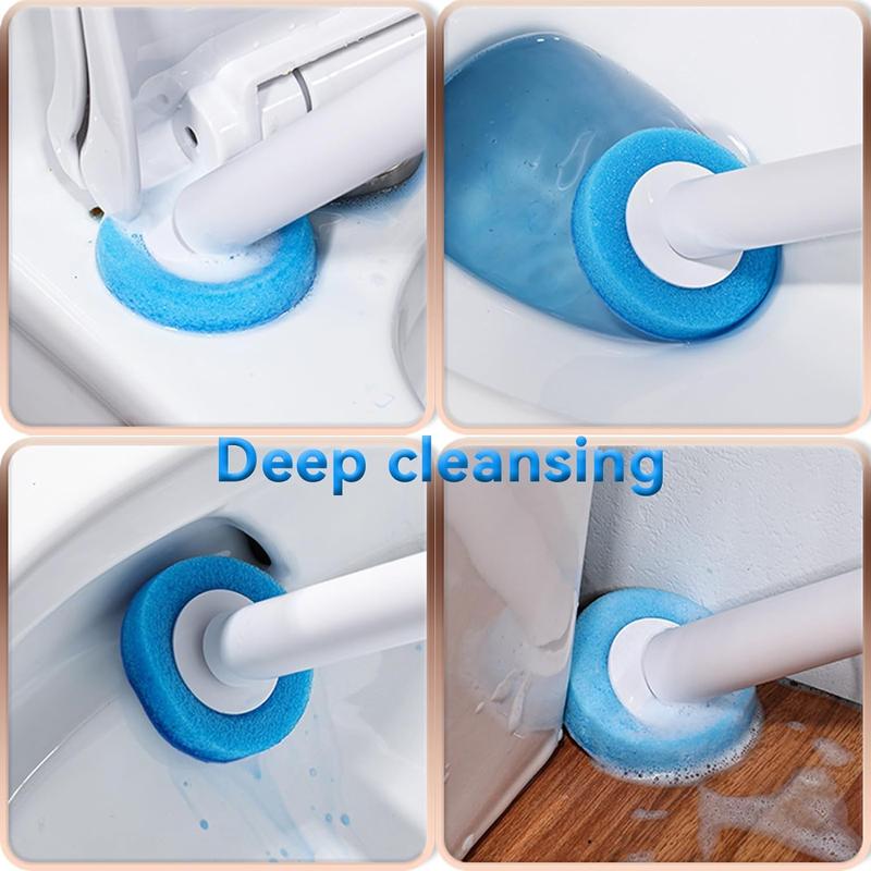Hanging Toilet Brush, Toilet Brush Holder, Cleaning System, Bathroom Accessory (16 Refill Heads with Base) 3
