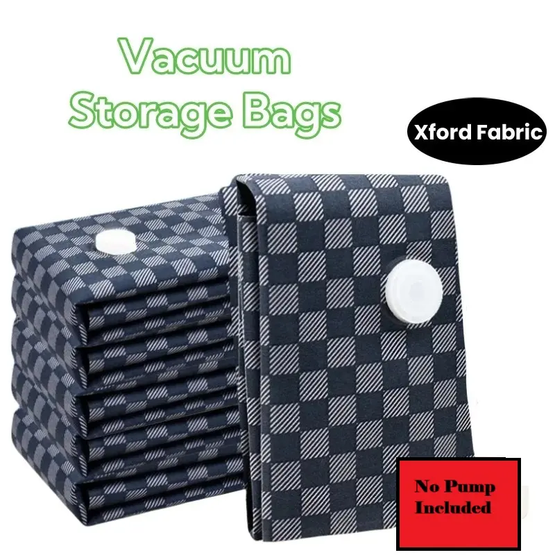 Heavy Duty Puncture Resistant Fabric Vacuum Storage Bags for Clothing and Bedding - Travel Compression Pack Bag - Organiser Pump